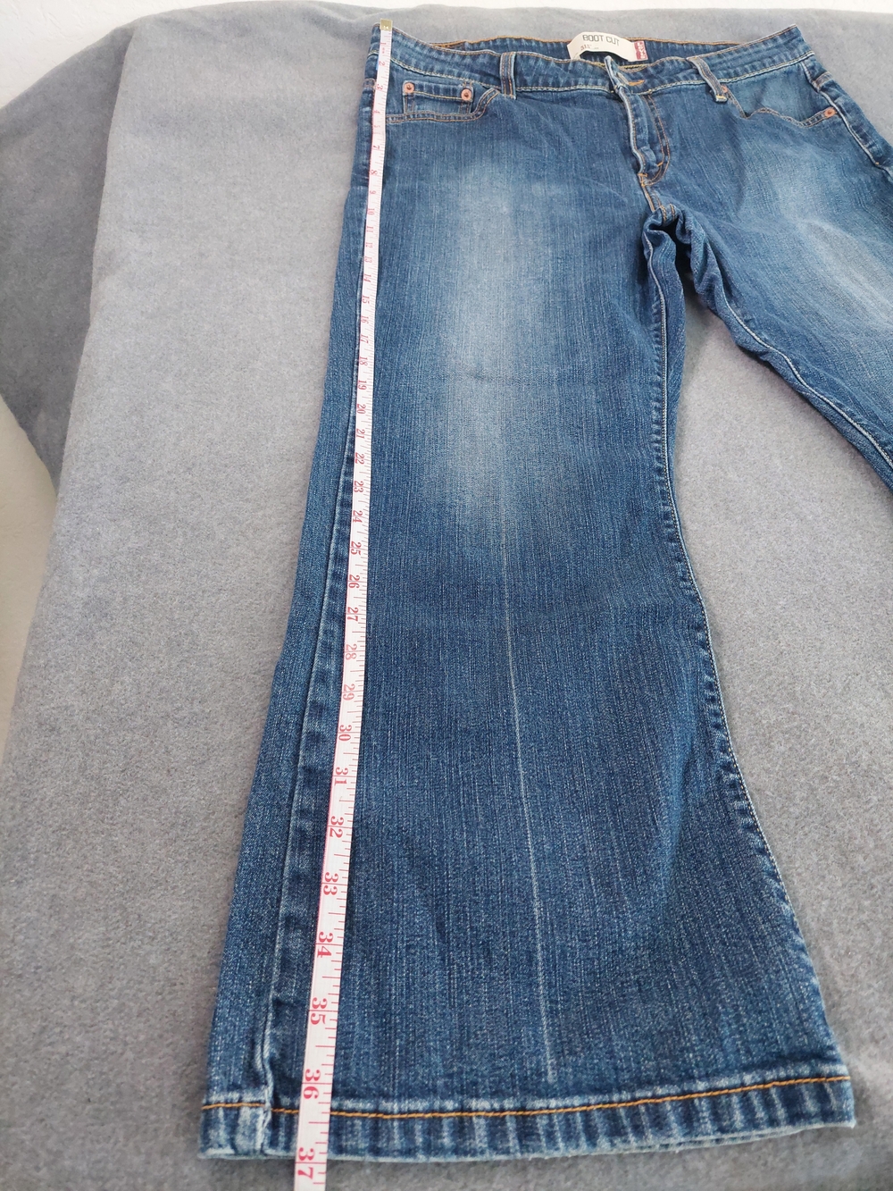 Levi's 515 Bootcut Jeans Blue Mid Rise Stretch Denim Size 16S - Picture 2 of 10